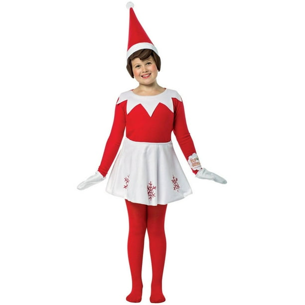 Boys Girls Christmas Elf On The Shelf Child Costume Santa/'s Helper Party Fun
